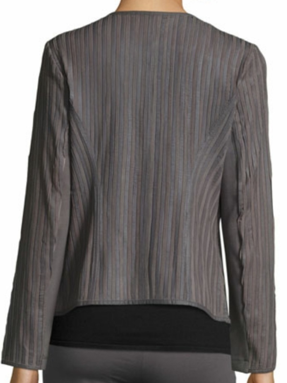 My Tribe Light Gray Draped Leather Jacket - Picture 3 of 16